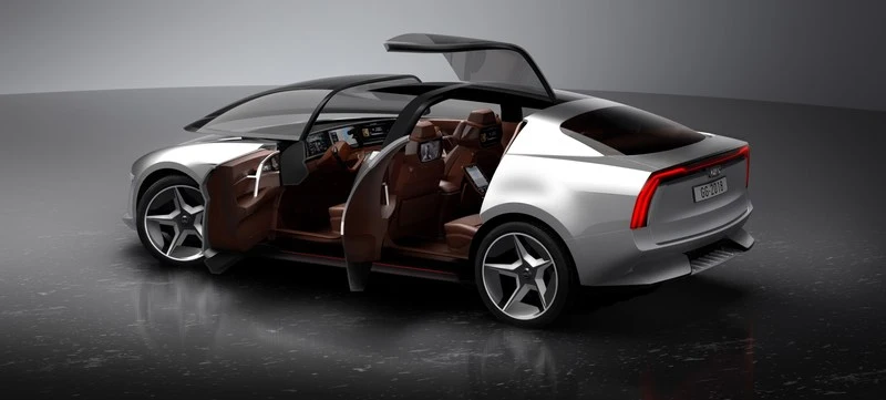 The unusual windscreen and upper glass roof of the GFG Sibylla concept are a big part of its accessibility