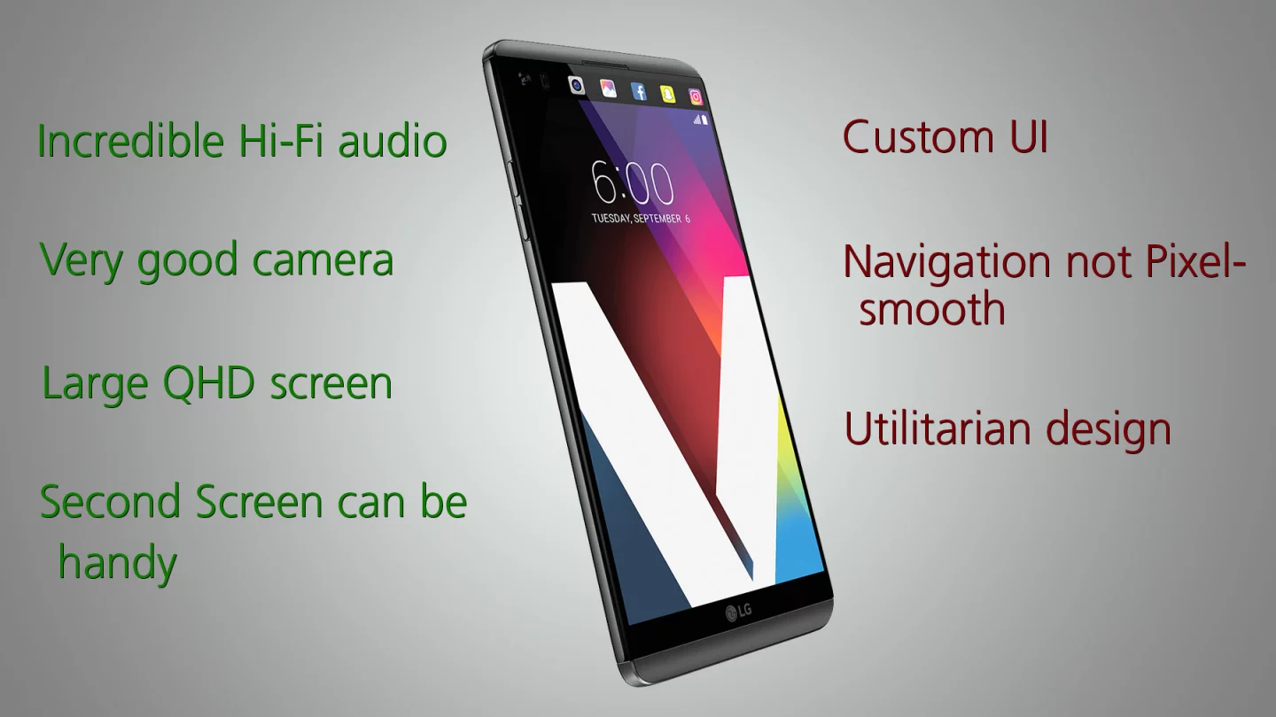 Pros and cons of the LG V20