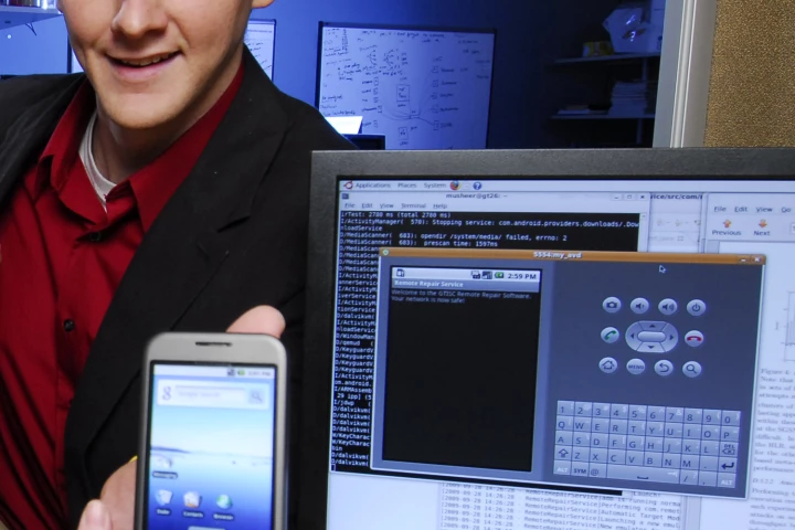 Researchers have demonstrated how a smartphone could be used to determine what words are being typed on a nearby computer keyboard (Photo: Georgia Tech)