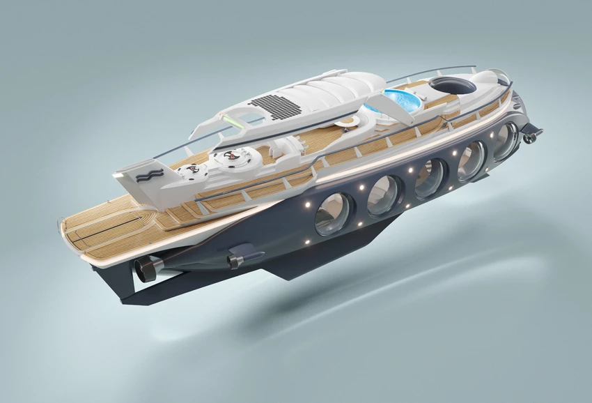 U-Boat Worx's design calls for the tender to fit the Nautilus like a thong
