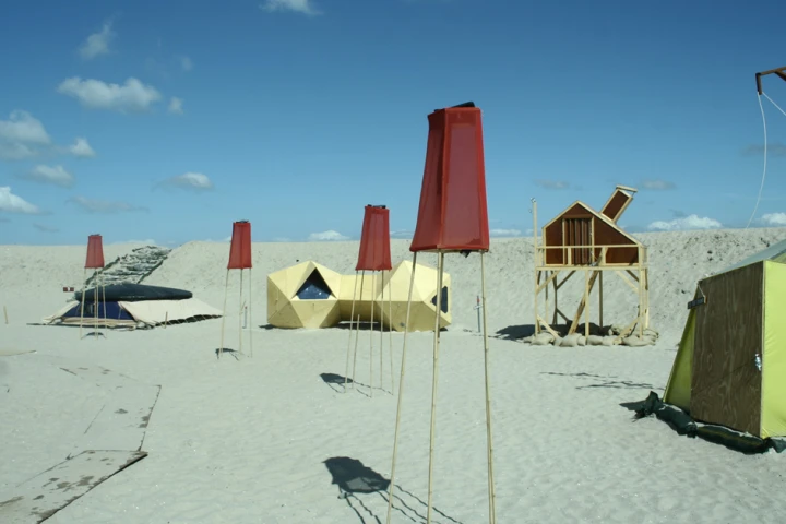 UrbanCampsite Amsterdam has transformed a barren stretch of land into a community of rentable shelters