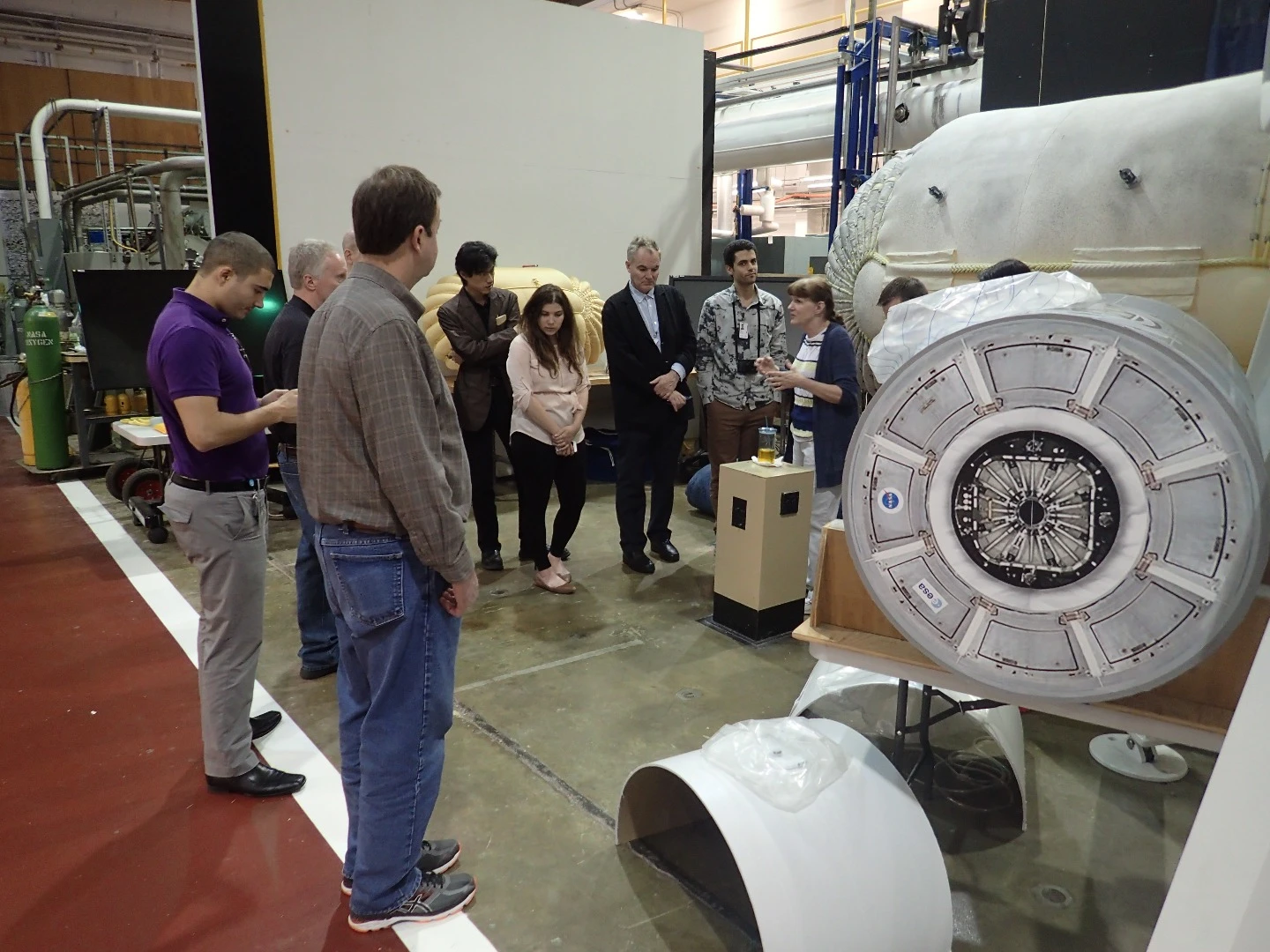 Discussing developments in inflatable structures at NASA's Langley Research Center