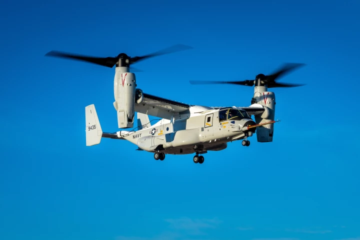 The maiden flight of the first CMV-22B Osprey took place in Amarillo, Texas