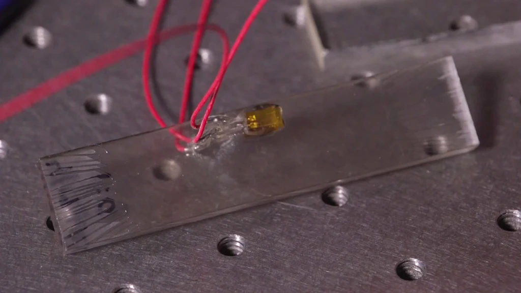 A nanotube-infused paint invented at Rice University allows strain to be read using a near-infrared spectrometer