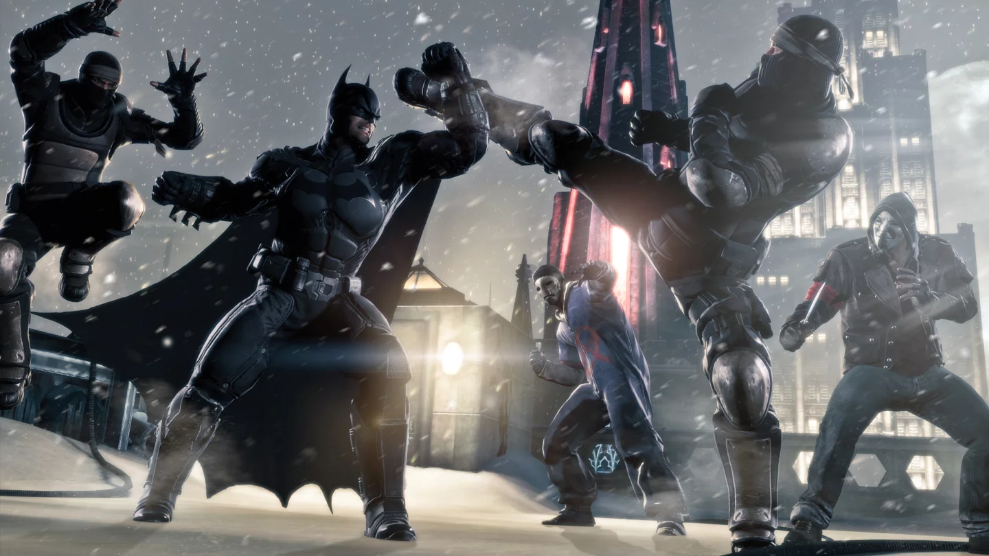 Martial arts experts give Batman more of a challenge in the series' trademark 1-on-20 brawls