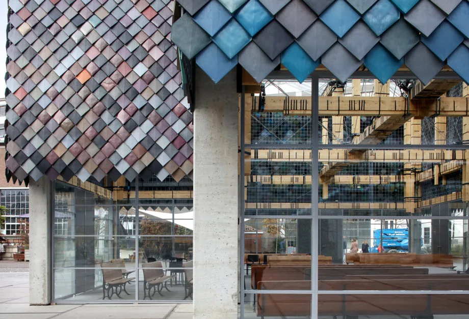 Winner of the Jury Award for Sustainability is the People’s Pavilion built using 100 percent borrowed materials and held together with no screws, glue or drills but just friction steel straps, nylon slings and steel cables so every material can be reused for another purpose