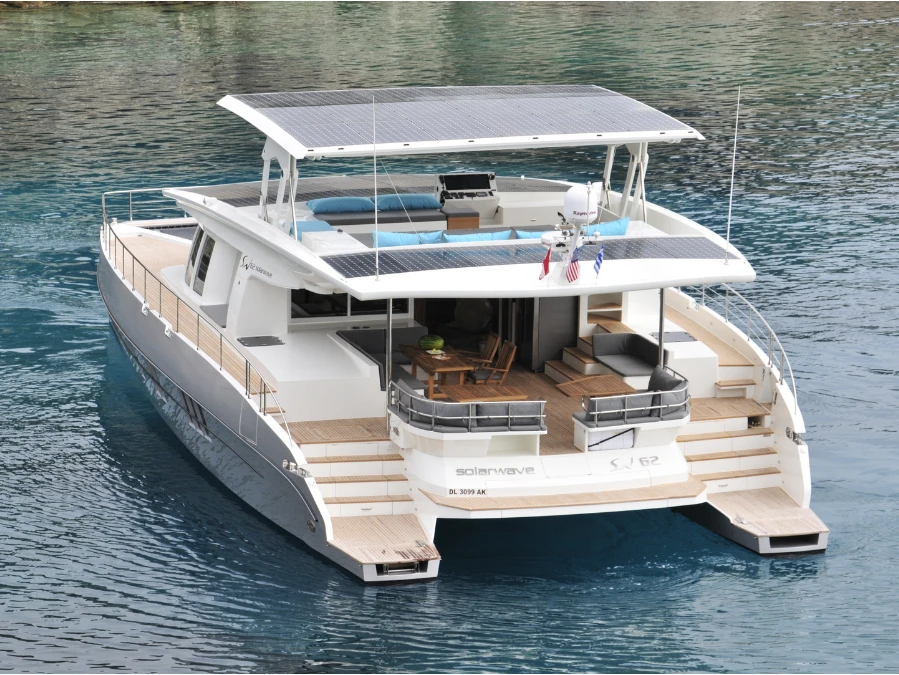 The very first Solarwave 64 catamaran has reached completion