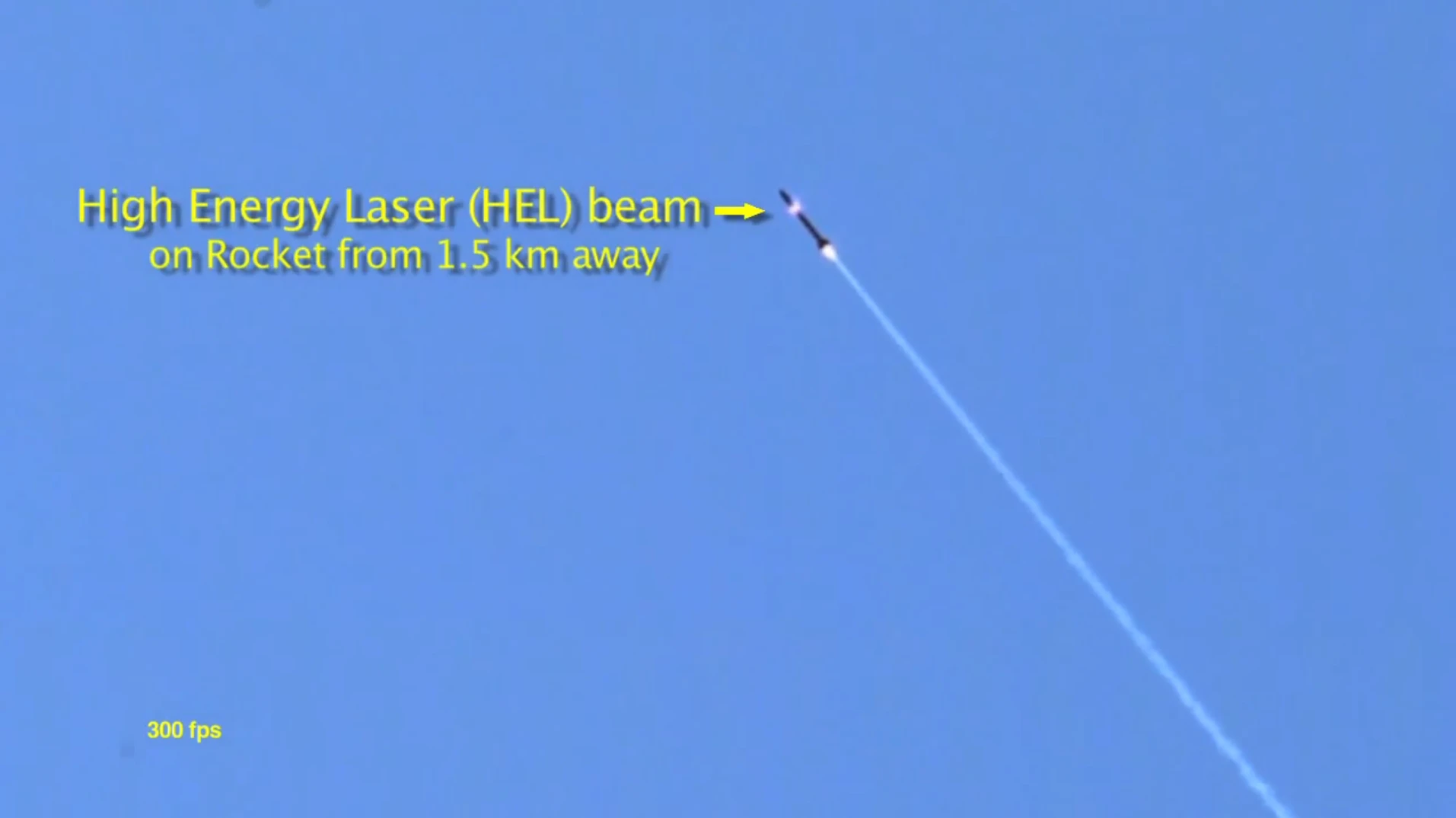 The laser visible on the rocket's surface
