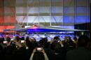 NASA's X-59 quiet supersonic research aircraft as seen when it was unveiled at a ceremony earlier this year at Lockheed Martin's Skunk Works factory in Palmdale, California