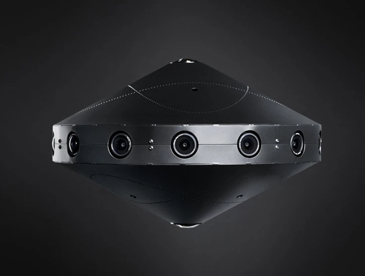 The Surround 360's cameras are fixed to an aluminum chassis with the outer housing crafted from powder-coated steel