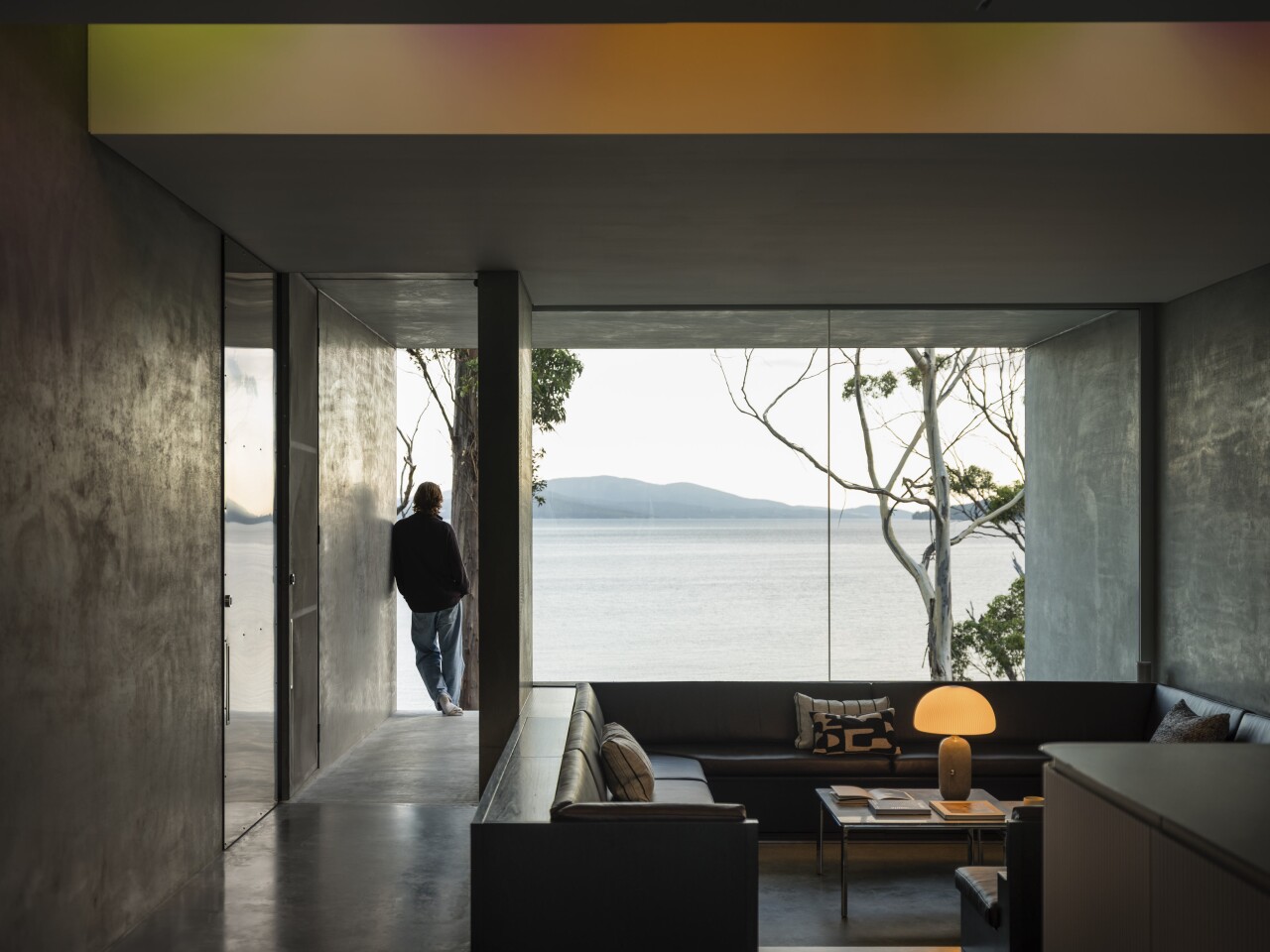 The Vipp Tunnel's interior measures 160 sq m (1,722 sq ft) and its generous glazing frames views of the stunning landscape