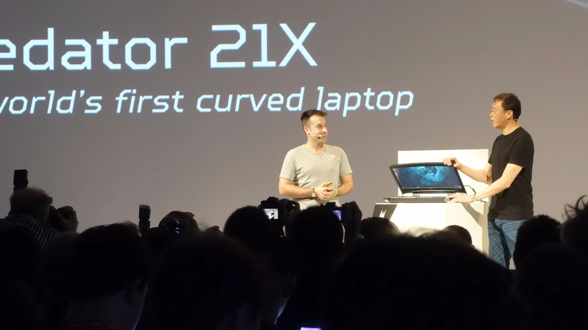 The world's first curved gaming laptop - the Predator 21 X - was on stage at IFA 2016
