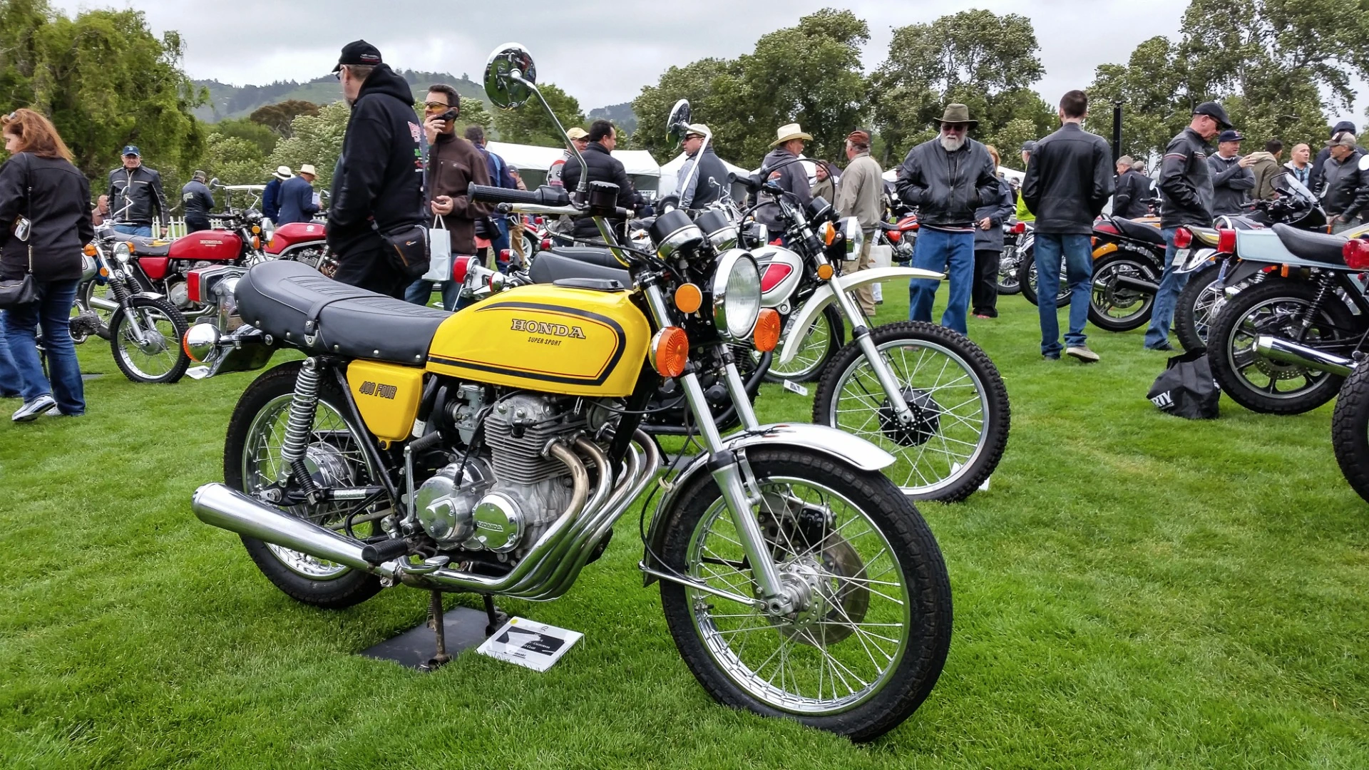 A beautifully restored Honda 400 Four Supersport at the Quail Motorcycle Gathering