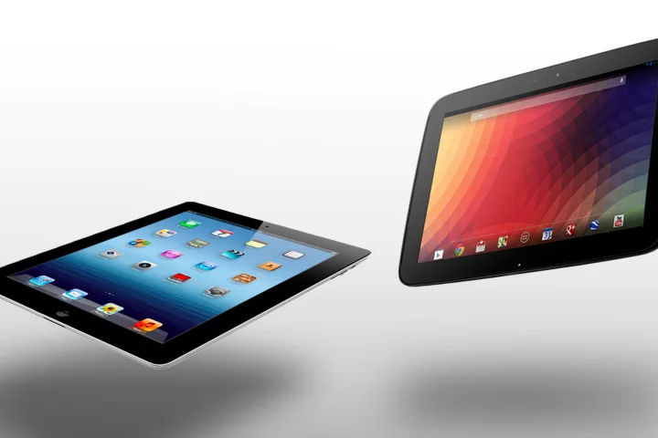 How does the Google/Samsung Nexus 10 compare to Apple's 4th-generation iPad?