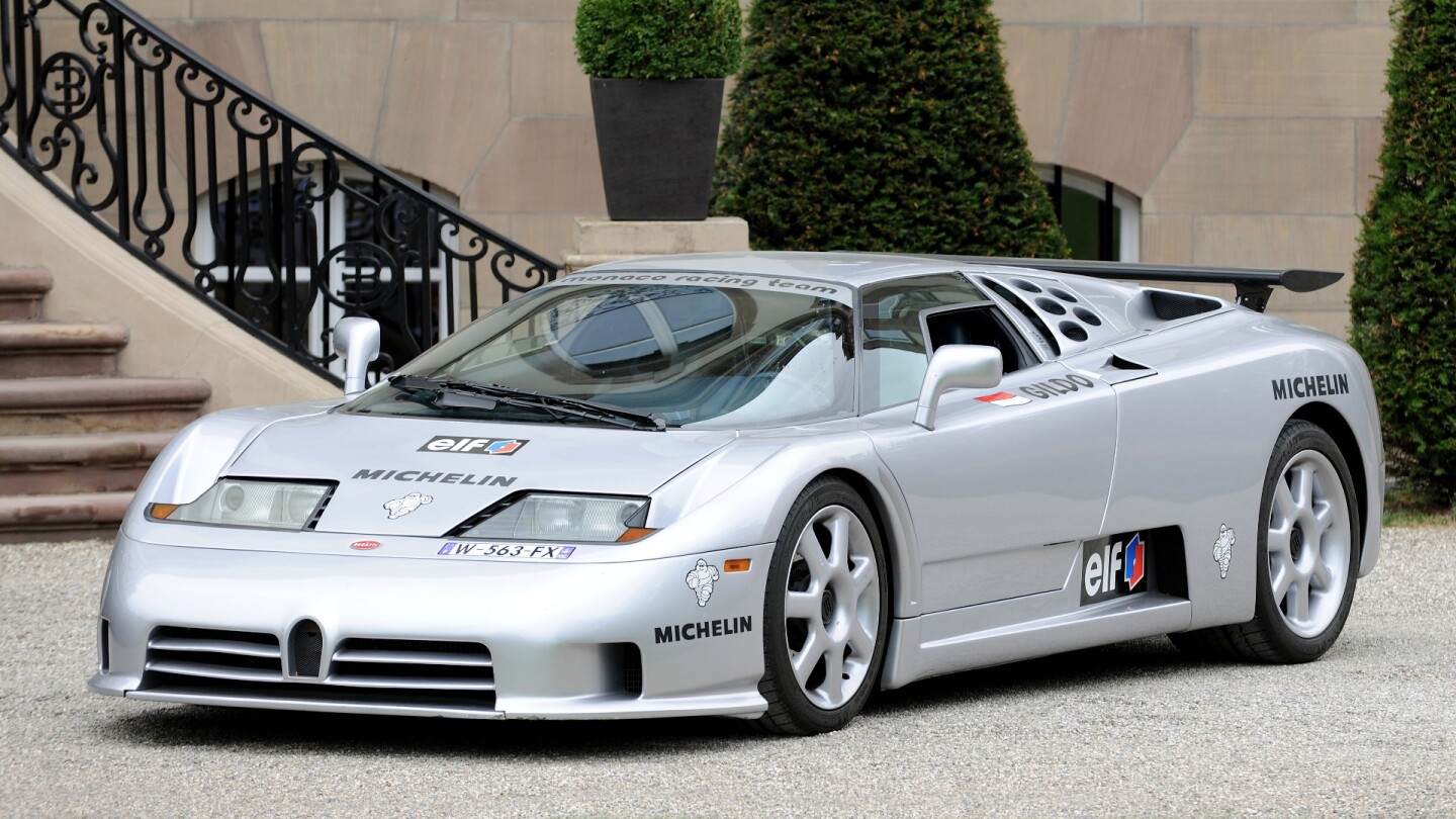 This 1995 Bugatti EB110 Super Sport has an estimated price of $872,000 to $1,308,000
