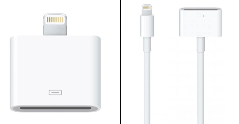 The Lightning to 30-pin Adapter and cable