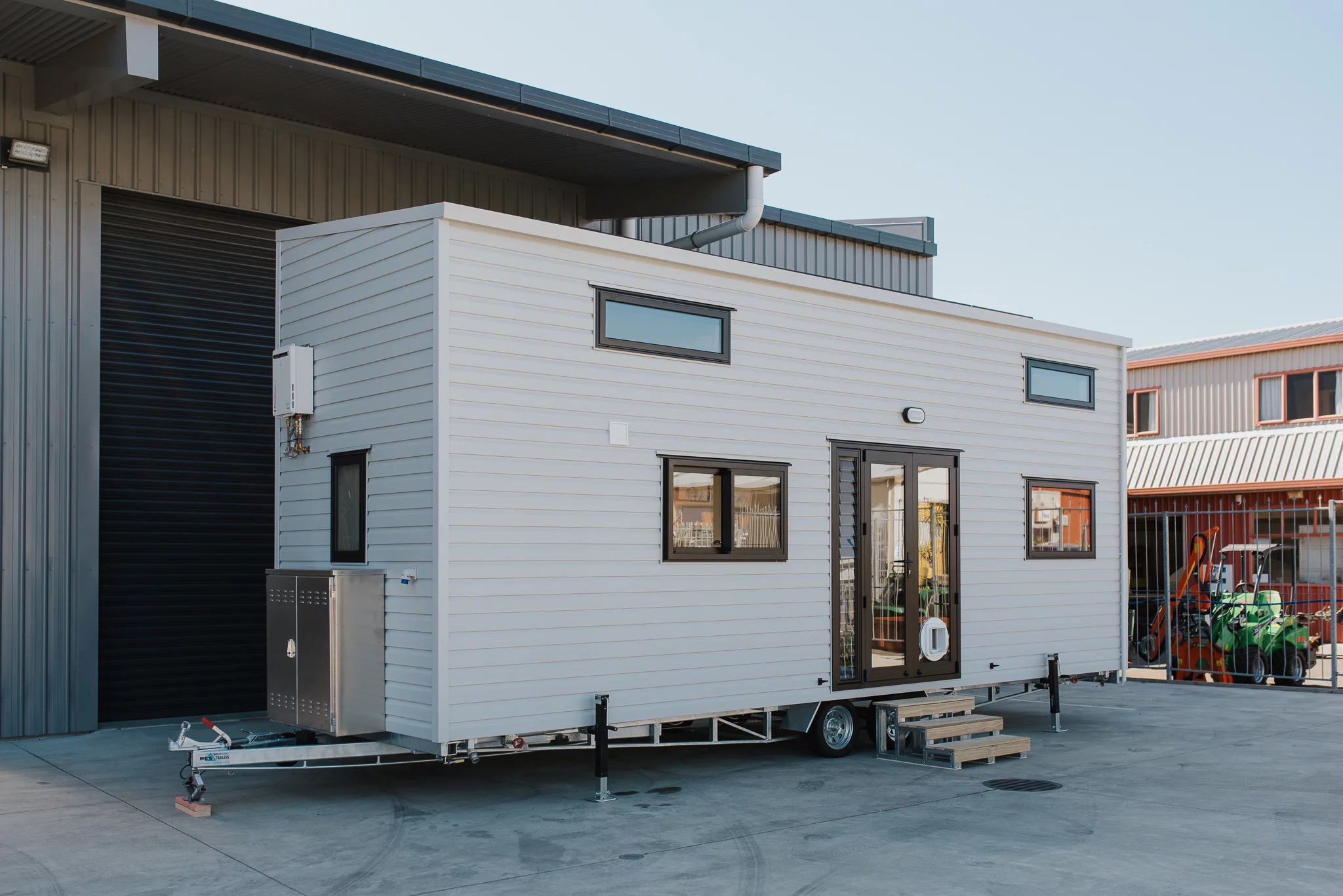 The Dreamweaver Tiny House is based on a double-axle trailer