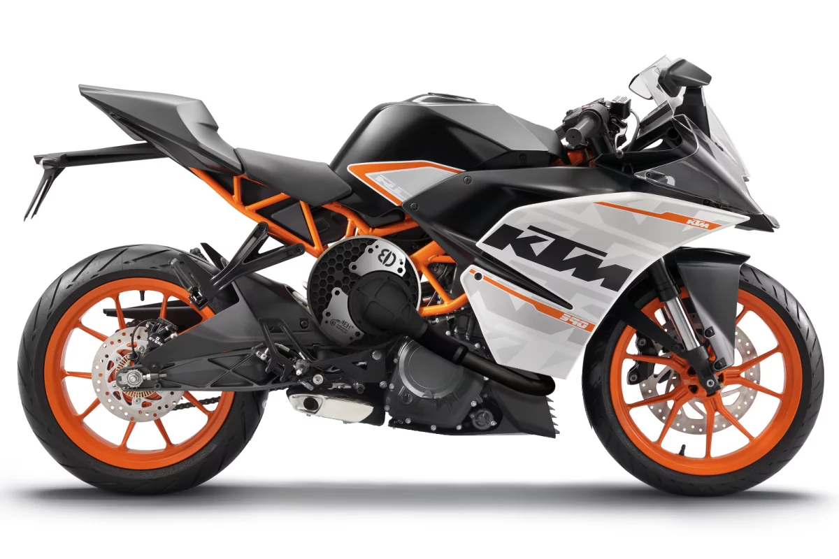 Alter Ego's Drum Charger: CAD render showing where the charger would fit on a KTM RC390 sportsbike