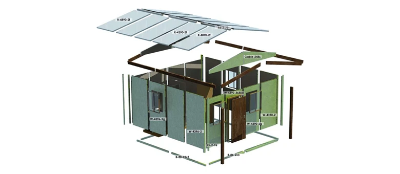 Pope has compared the QuickHab to LEGO due to the ease with which the standardized panels which comprise the house fit together
