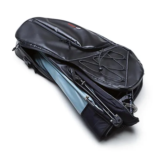 The KLIMAX trike's fairing stows in a bag