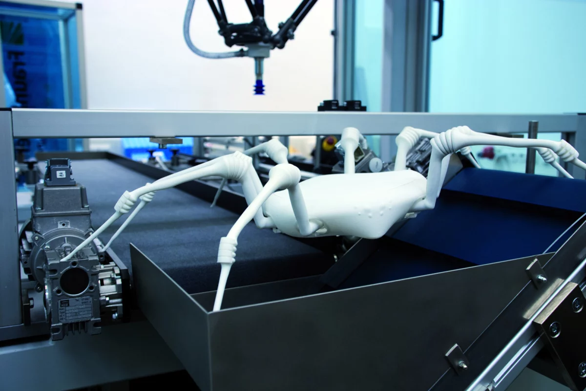 The eight-legged robot spider created by Fraunhofer researchers is made using a 3D printing process