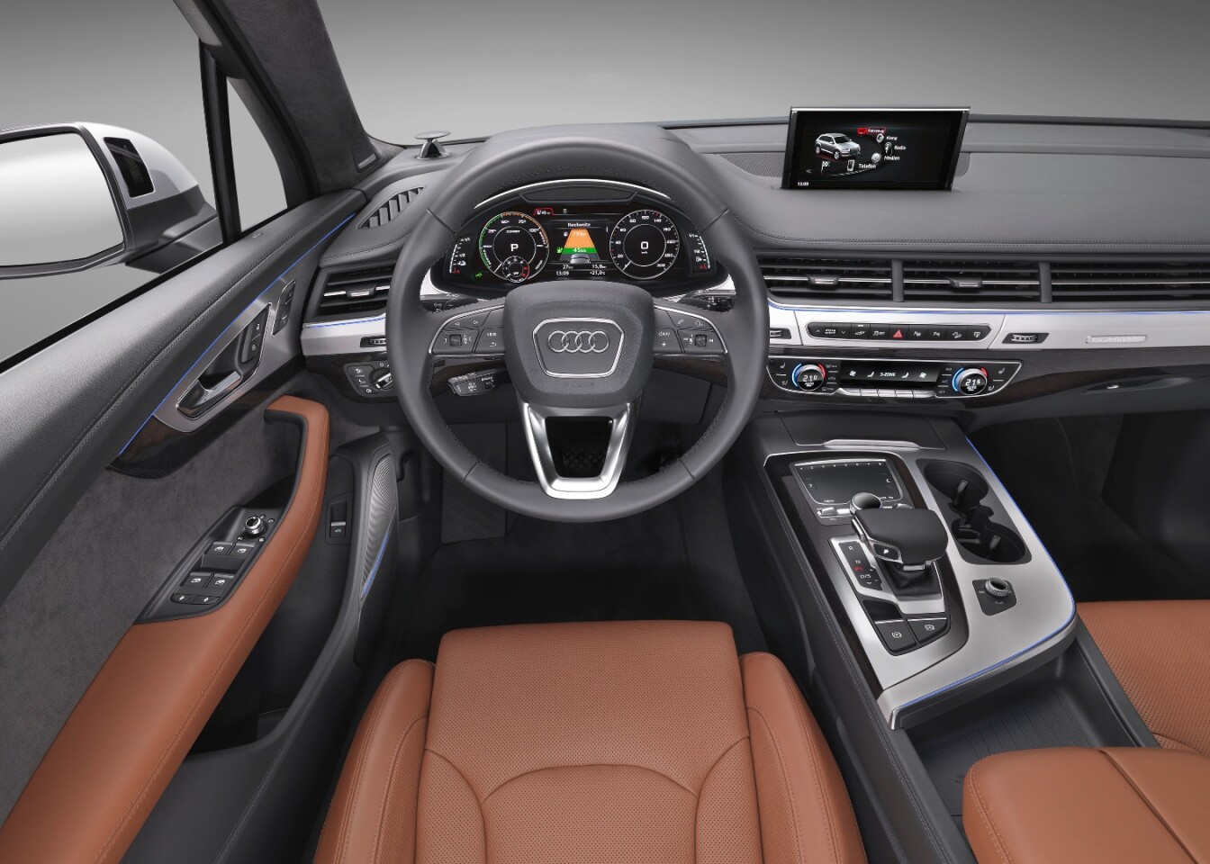 Inside, the 2017 Audi Q7 is well-outfitted with good materials quality and an elegant design