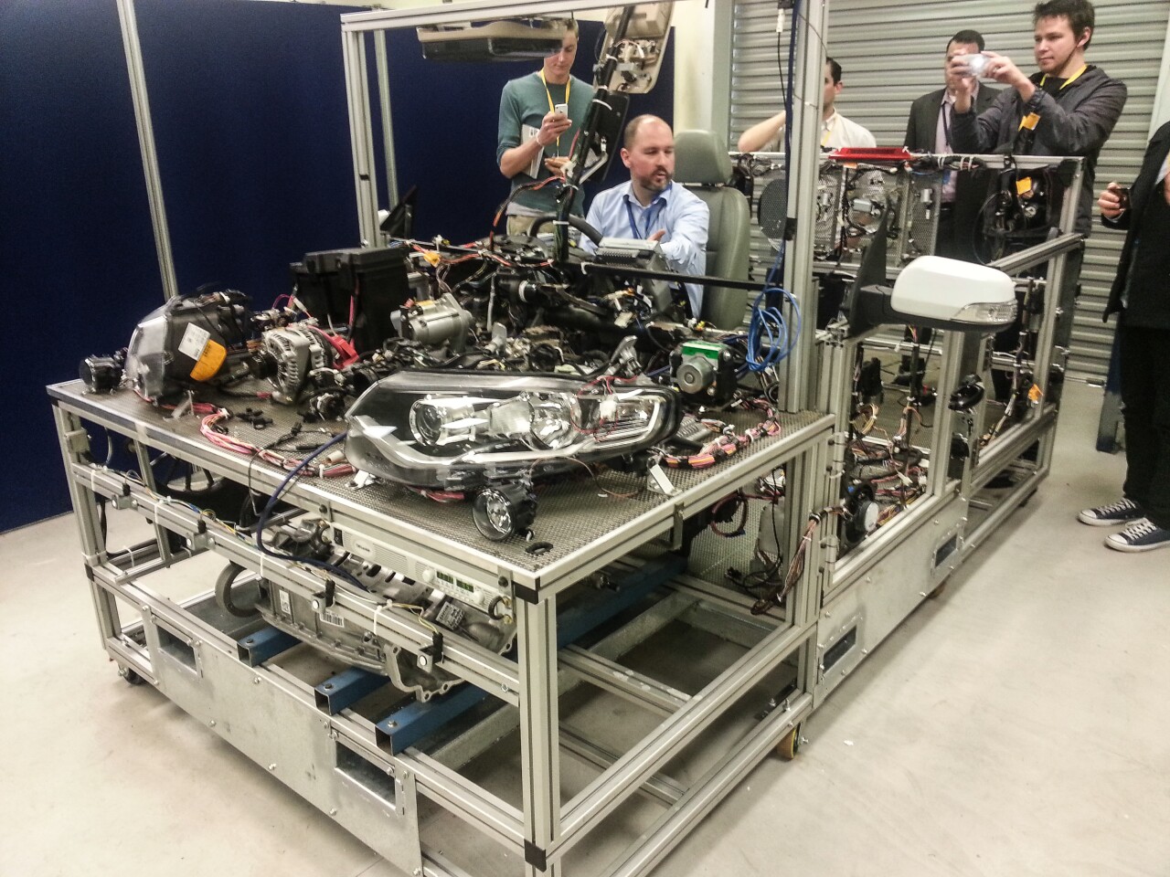 Ford's SYNC 2 test mules - the entire electrical system of a car laid out on a test rig