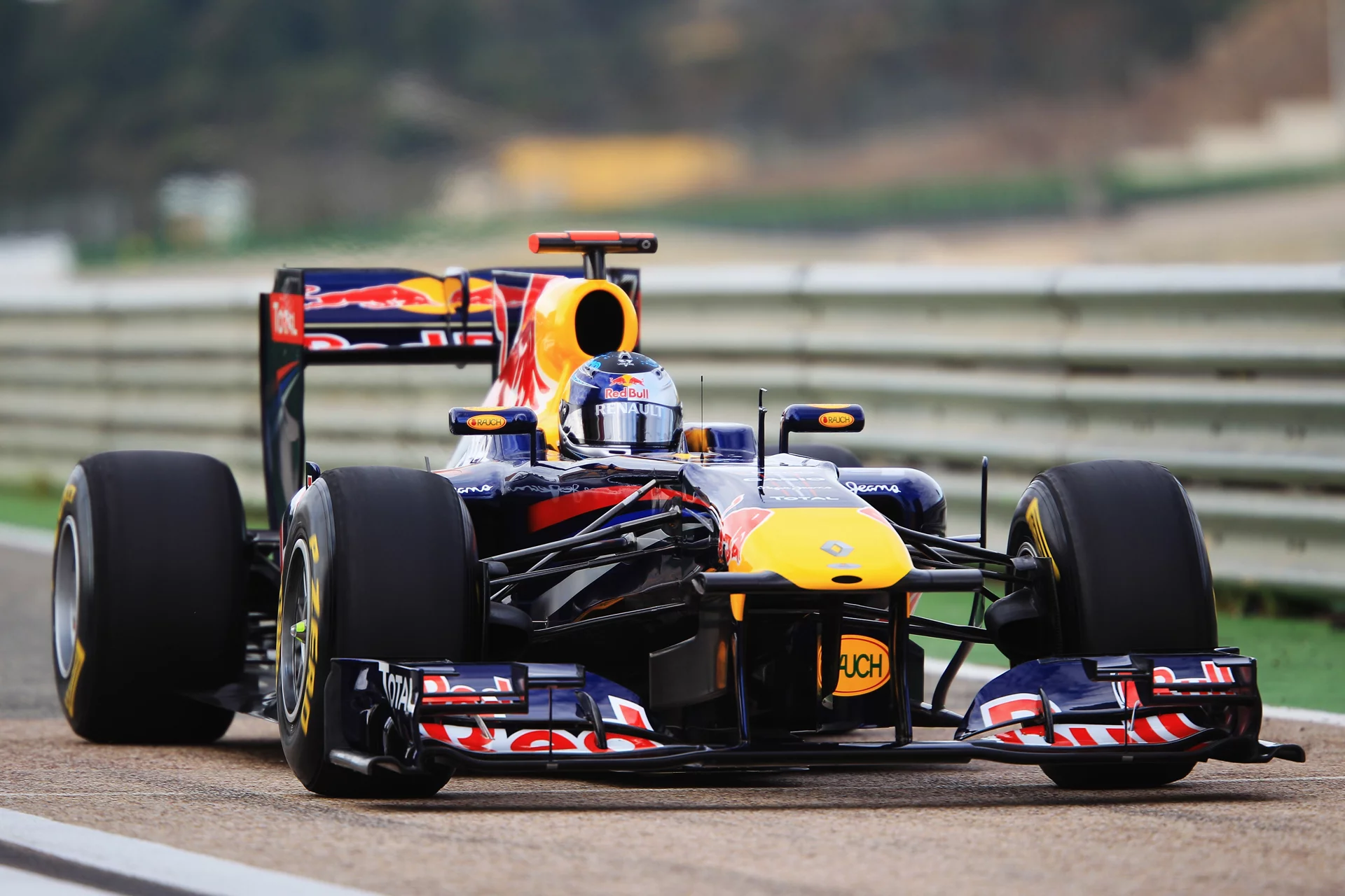 Vettel exits pit lane at Valencia