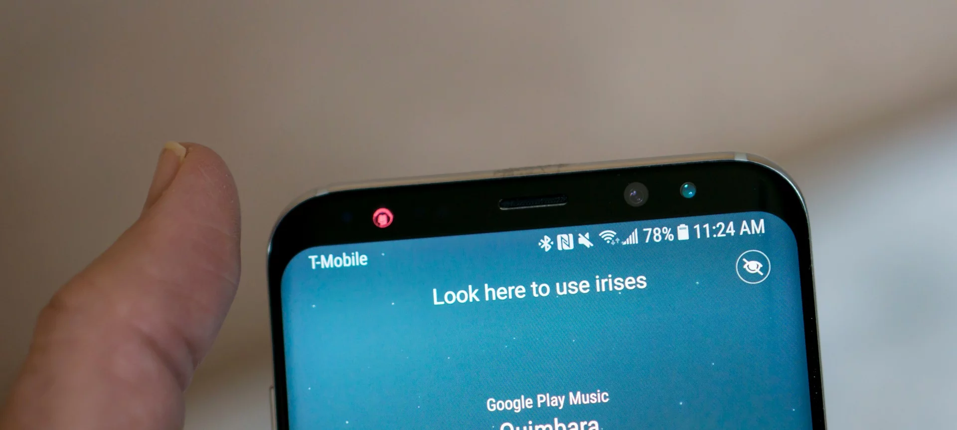 The iris scanner works better than expected