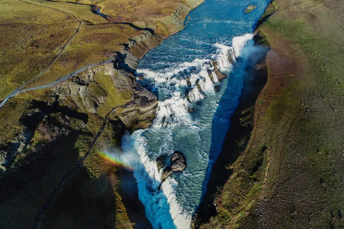 Iceland famous Gullfoss waterfall