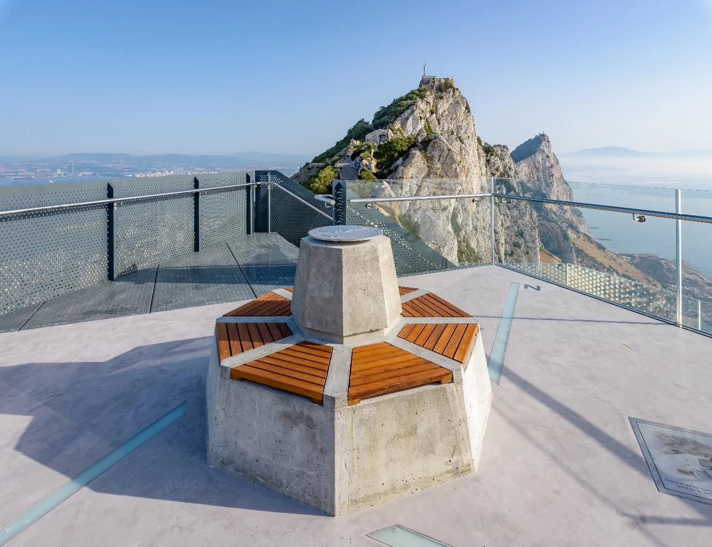 The Skywalk includes a seating area made from an old anti-aircraft gun platform