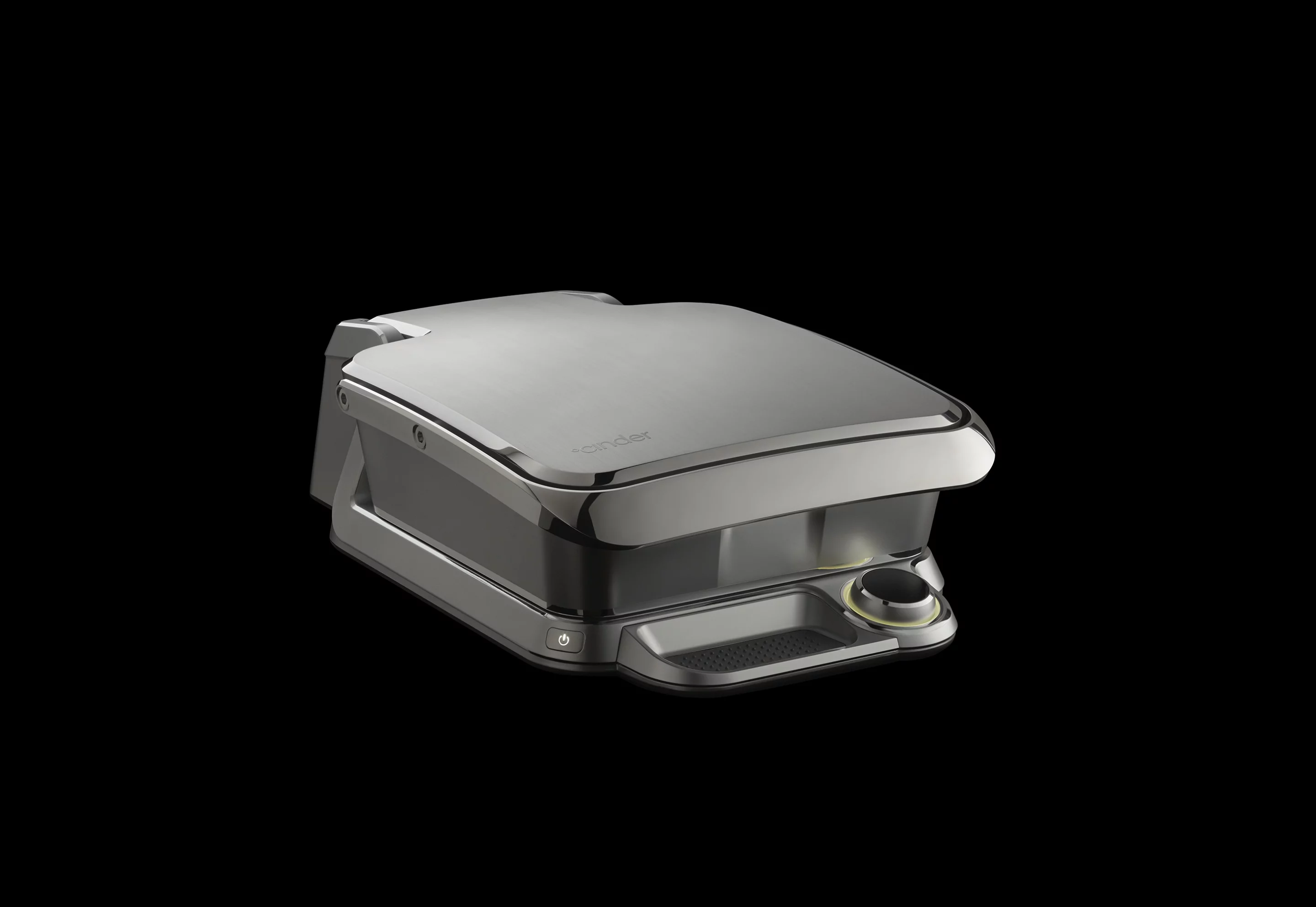 The Cinder Sensing Cooker has stainless steel construction
