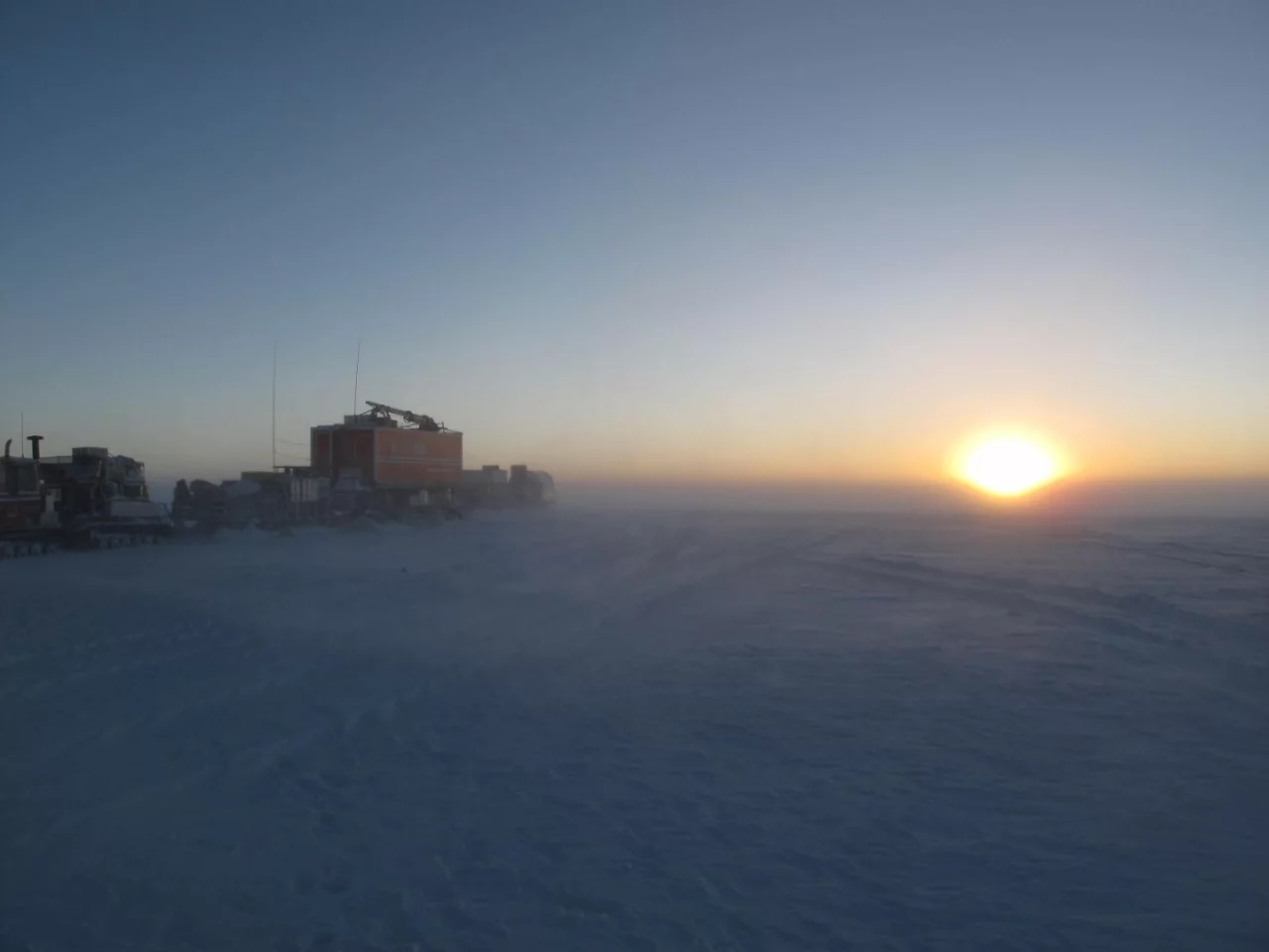 The satellite data was taken during the Antarctic winter, during the extended darkness of polar night