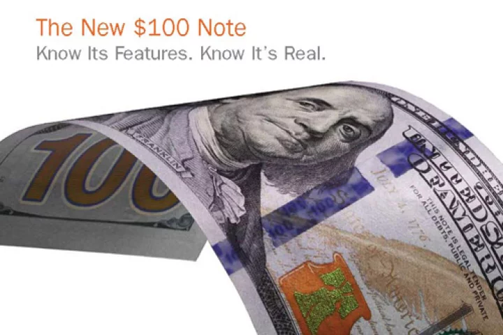 The new US$100 note