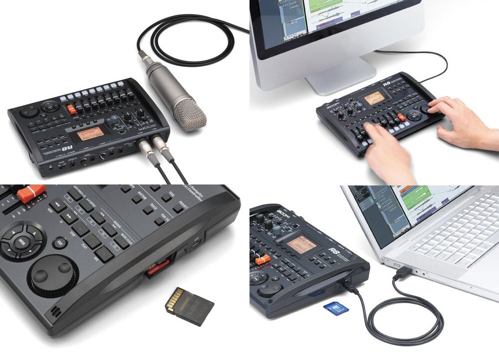 The R8 can be used as a recorder, audio interface, DAW controller or sampler