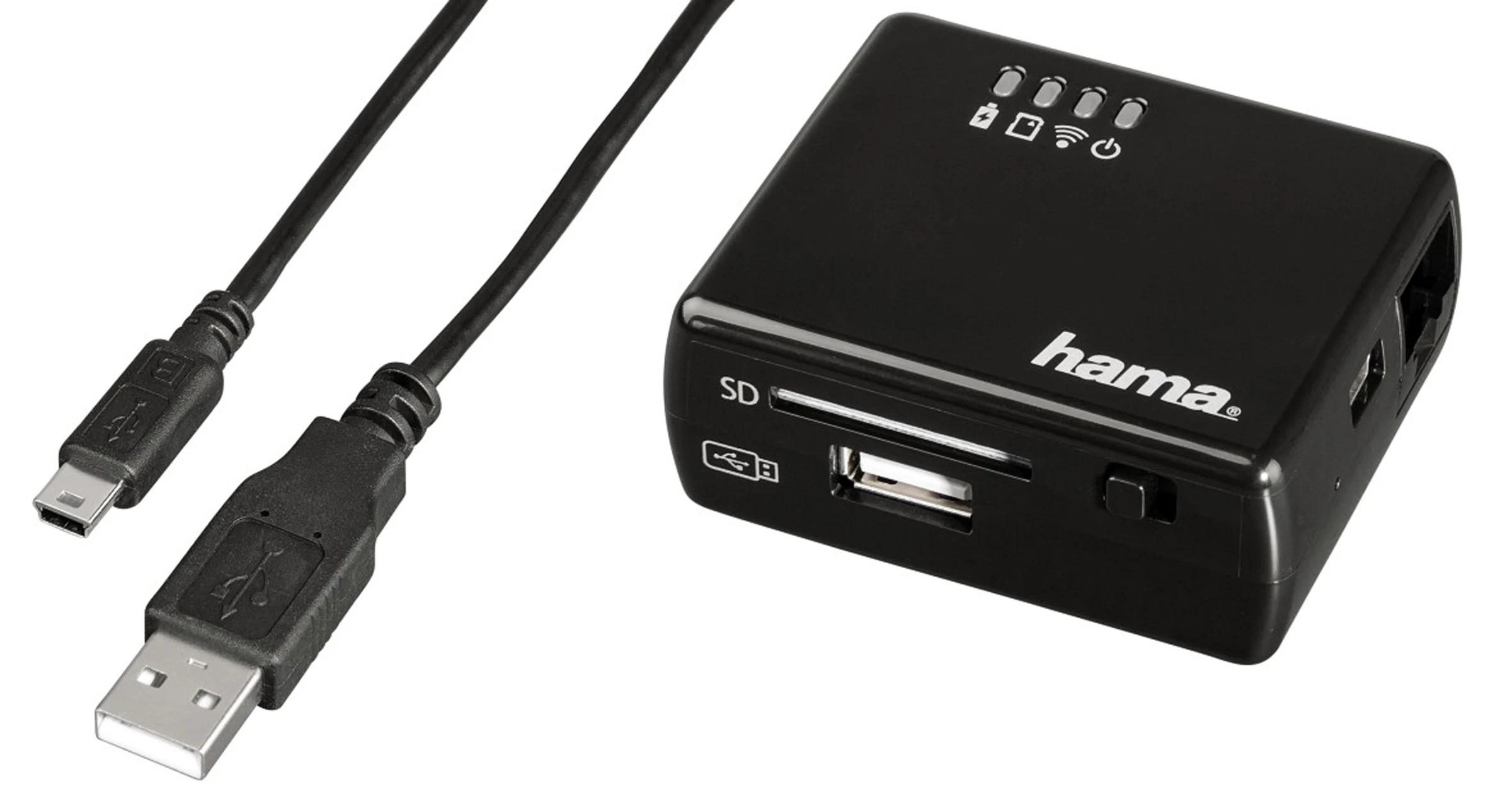 The Hama Wi-Fi Data Reader for Apple Devices can also be used as a Wi-Fi repeater/router