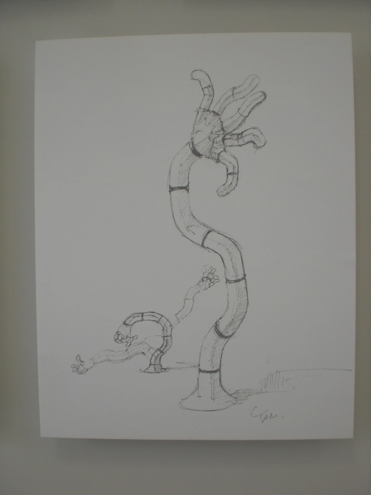 Some of the original sketches for Flagella (Photo: Stephen Clemenger/Gizmag.com)