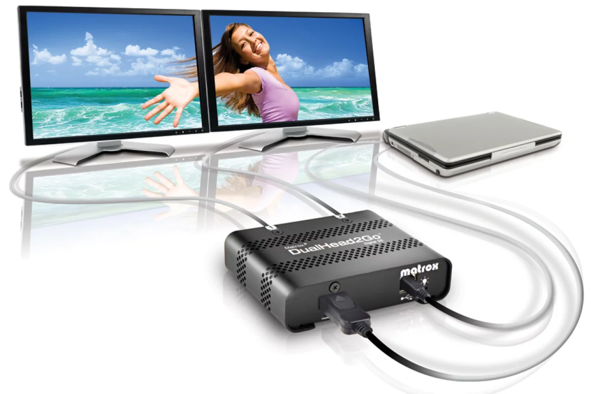 Matrox has unveiled its DualHead2Go Digital SE (pictured) and DualHead2Go Digital ME external multi-display adapters