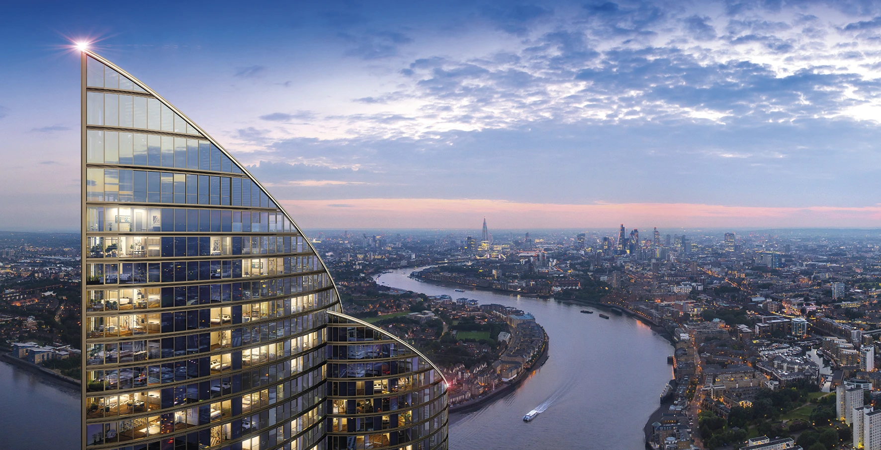 The building will be adjacent to Canary Wharf and will face out onto the River Thames