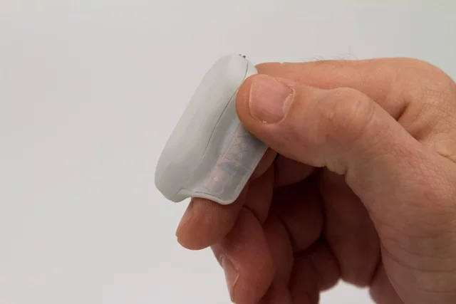 The Mycestro device is the size of a Bluetooth earpiece (Image: Innovative Developments LLC)