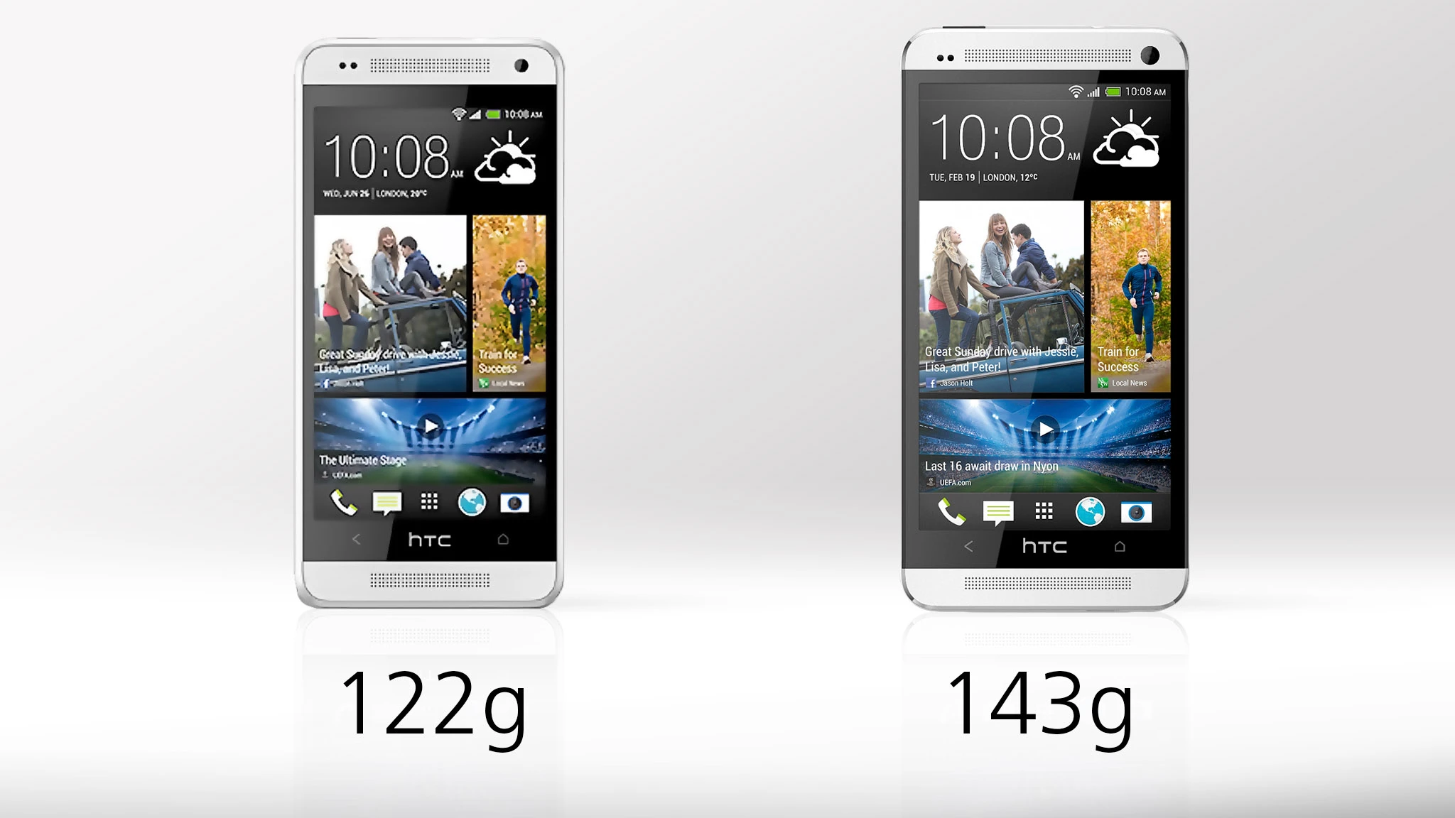The One mini is 15 percent lighter than the One