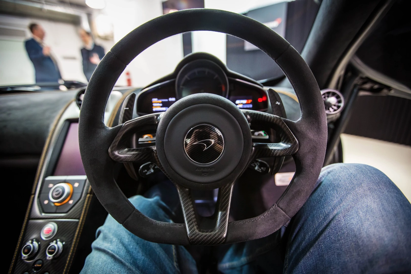 The wheel is button free, adorned with only the gearshift paddles behind it