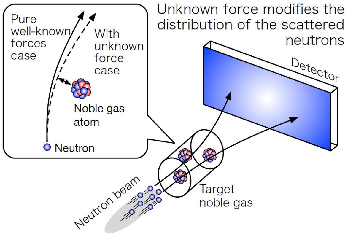 A diagram explaining how the neutron beam experiment works