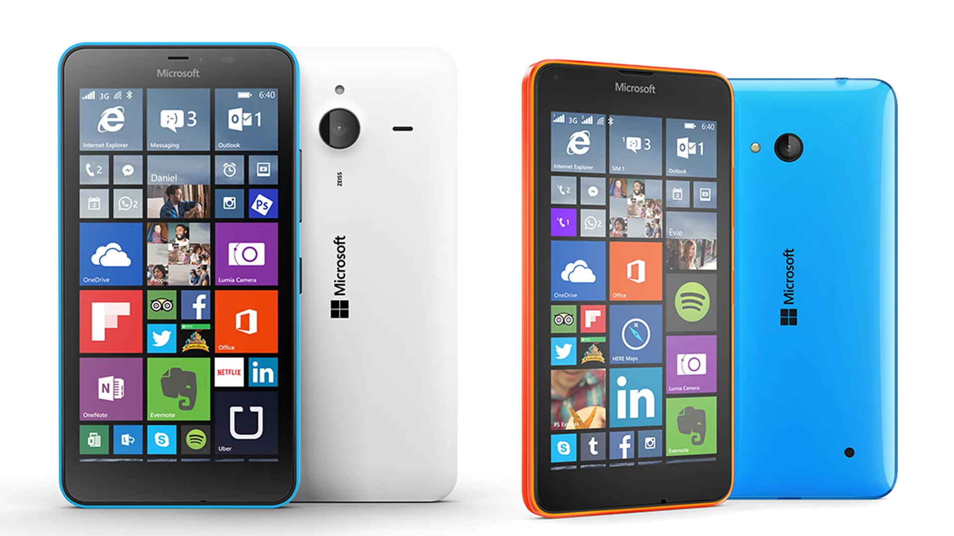 The new Lumia 640 (right) and 640 XL (left)
