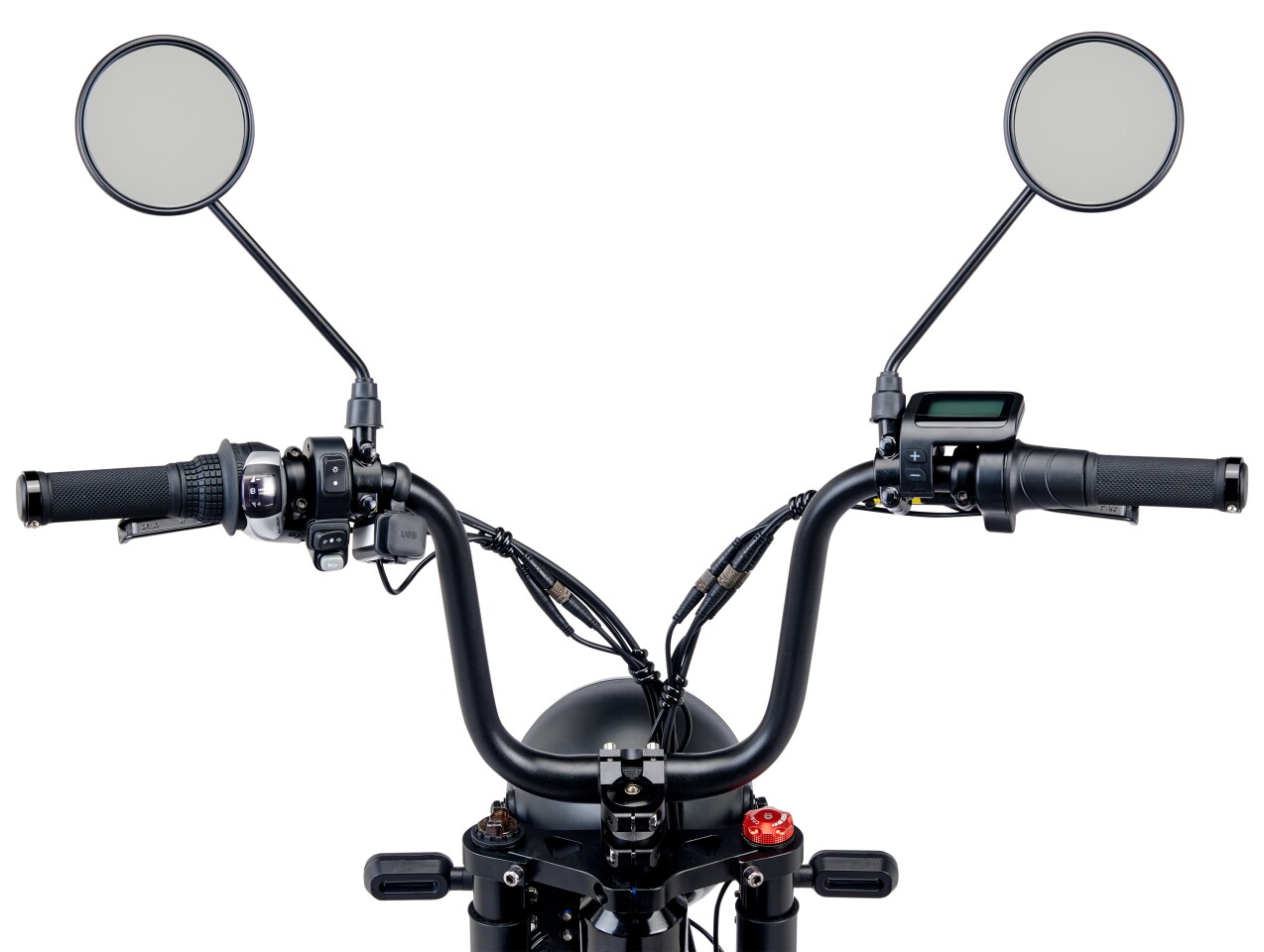 Big mirrors and motorcycle-style hand controls