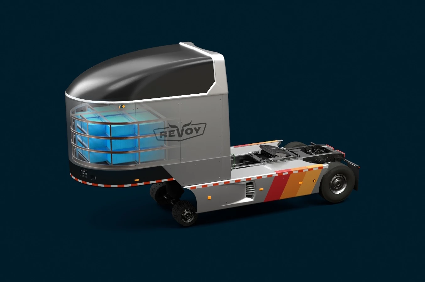 A dedicated cabless trailer means extra room for battery power