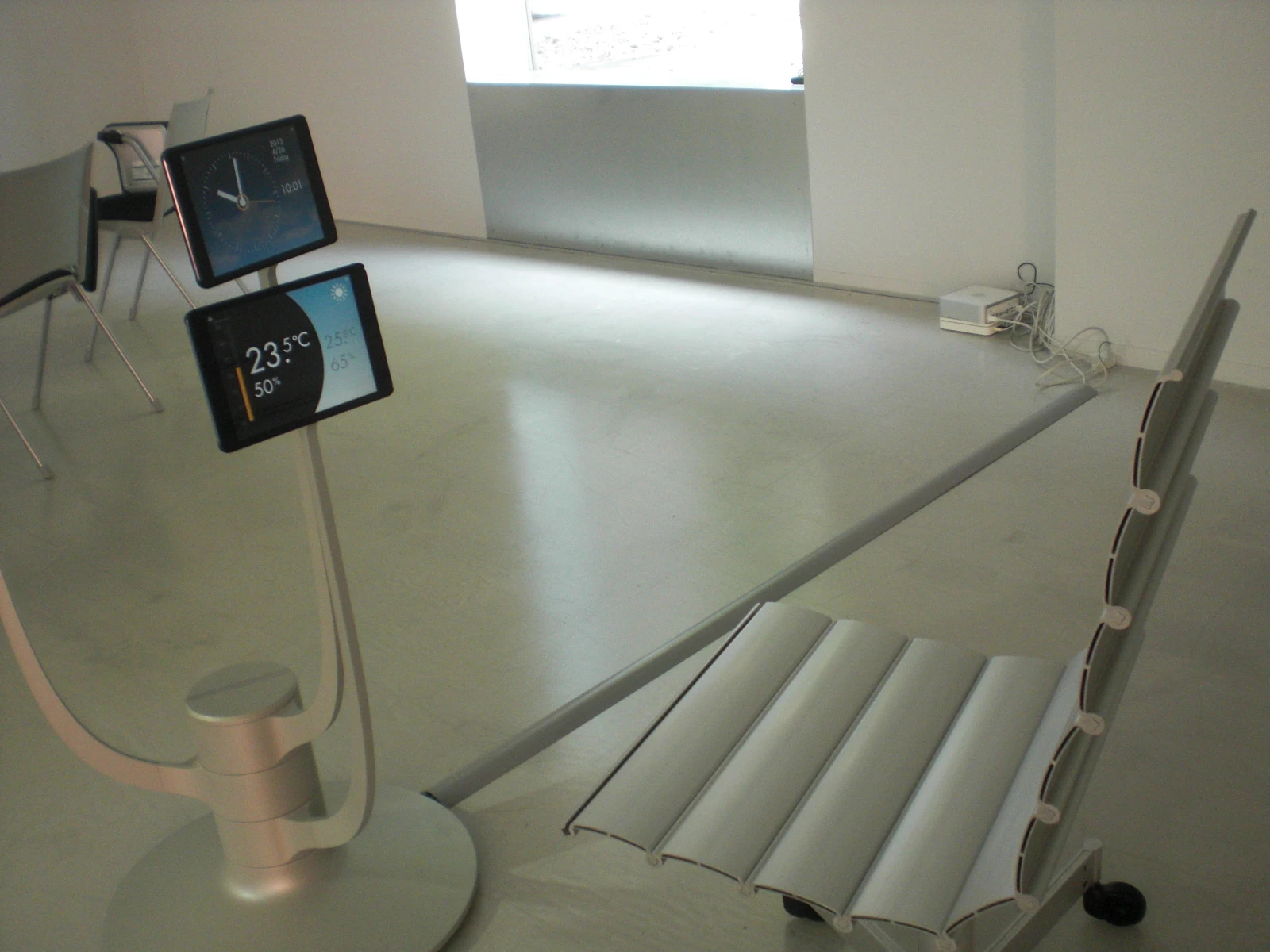 The chair is the point to which the screens will congregate in the Bio-likeness display (Photo: Stephen Clemenger/Gizmag.com)