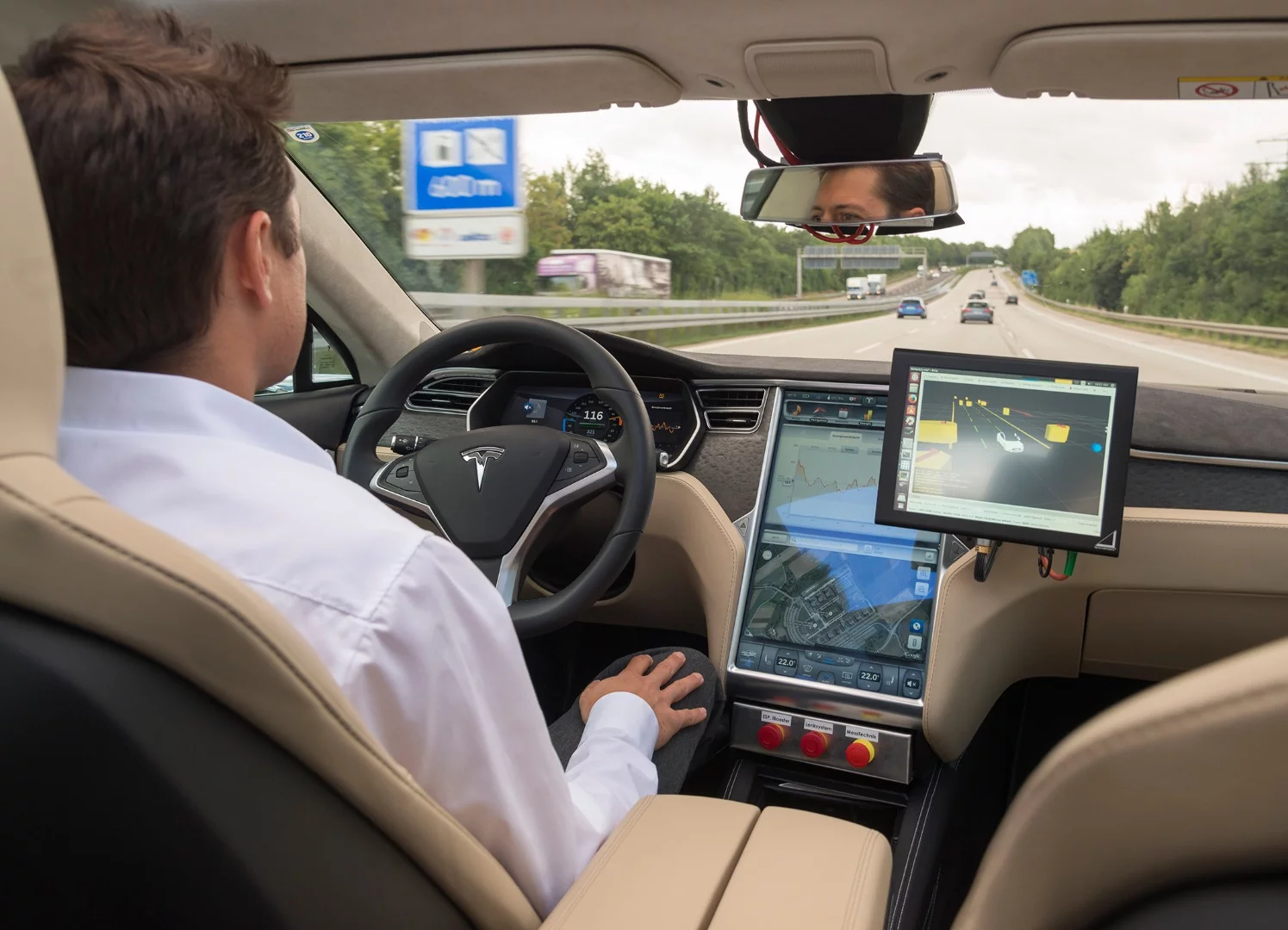Bosch performing autonomous testing in a specially equipped Tesla