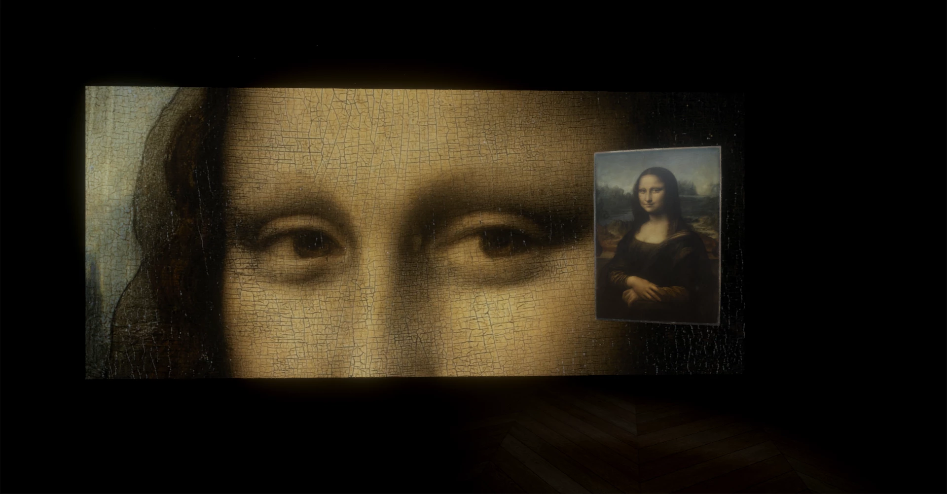 The Mona Lisa VR experience reveals details in the work that are hidden to the naked eye