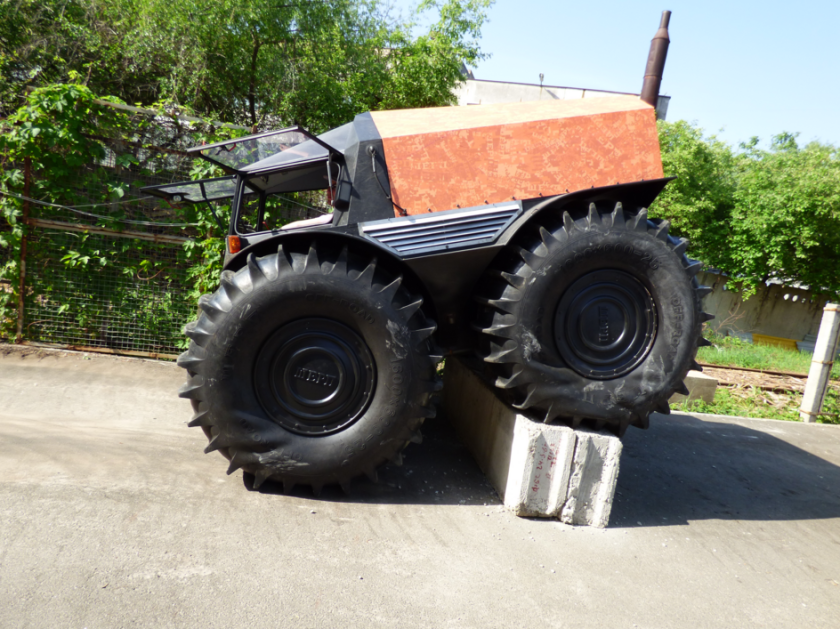 The Sherp ATV clears obstacles that would incapacitate smaller 4x4s